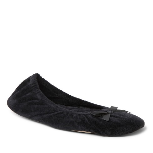 Softones By Muk Luks Women's Stretch Satin Ballerina Slipper - Black,  Medium (6.5-7) : Target