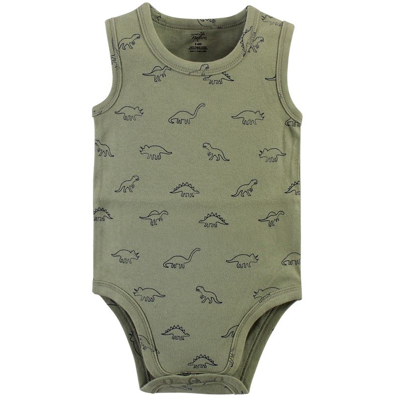 Touched by Nature Baby Boy Organic Cotton Bodysuits 5pk, Bold Dinosaurs, 5 of 8