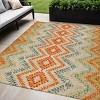 Beige Orange And Red Geometric Washable Indoor Outdoor Area Rug - 2 of 4