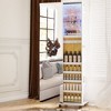 Vlsrka 360° Rotating LED Jewelry Armoire, Side Pull Mirror, Dimmable, Large Floor Organizer with 4 Rollers & Shelves - 4 of 4