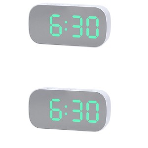 REGALWOVEN 2 Pcs Plastic Digital Corded Adjustable Electric Alarm Clock 5.1 x 2.6 x 1.4 inches - 1 of 4