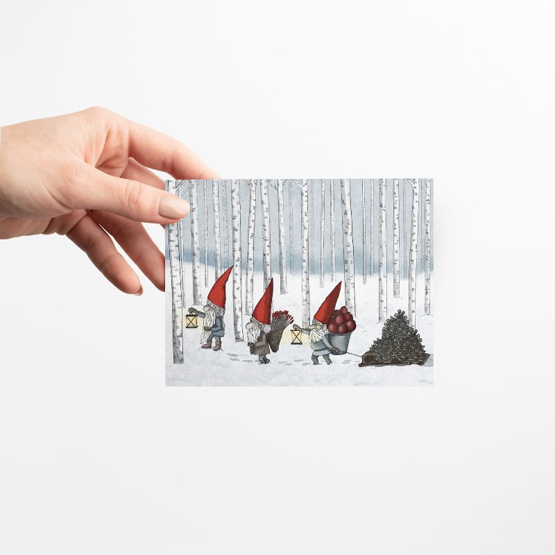 Holiday Winter Card Pack (3ct, Assorted) Falalalala, Gnome, Merry Christmas and a Happy New Year by Ramus & Co, 3 of 5