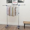 vidaXL Adjustable Clothes Rack Stainless Steel 65"x17.3"x59.1" Silver - 2 of 4