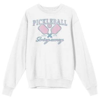 Pickleball Est. 1976 "Swing Away" Adult White Crew Neck Sweatshirt