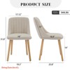 Office Modern Dining Chairs Set of 2 - Upholstered Fabric Kitchen Chairs w/ Wood Legs, Comfortable Padded Seats (300Lbs Capacity) - 2 of 4
