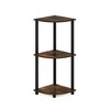 Furinno 3-Tier Corner Display Rack Open Multipurpose Bookcase Cabinet with Adjustable Shelves,Amber Pine/Black - 4 of 4