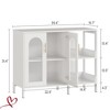 Storage Cabinet Sideboard Cabinet, Wooden Cabinet w/Adjustable Shelves, Glass Doors and Metal Handles - 2 of 4