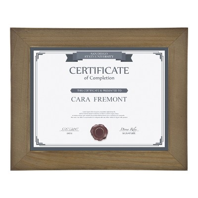 Classic Rustic Brown Wood Certificate Frames, 8.5x11, Set of 4