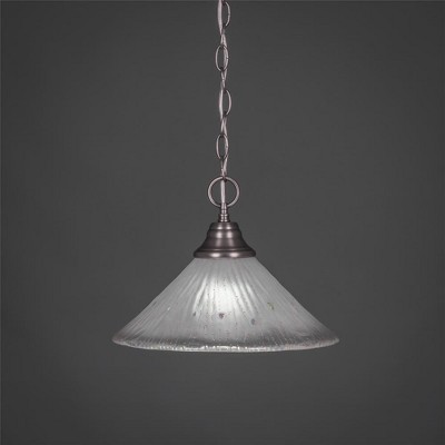 Toltec Lighting Any 1 - Light Pendant in  Brushed Nickel with 12" Frosted Crystal Shade