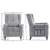Wingback Recliner Chair, Modern Arm Pushing Recliner With Chair Button Tufted Push Back, Fabric Pushback Manual Single Reclining Sofa Seating - 4 of 4