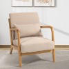 TOAOTBNBO Modern Leisure Accent Chair with Wood Legs, Comfortable Armchair with High Back Wide Single Sofa Chair for Living Room, Beige - 4 of 4