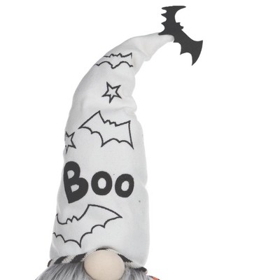 Halloween Ceramic Skeleton Gnome with Boo Hat