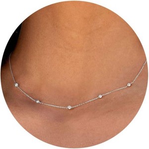 Dainty Charm Necklace for Women, 14K Gold/Silver Plated with Multiple Symbolic Charms - 1 of 4