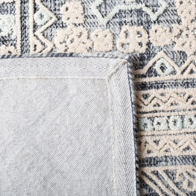 Gray Geometric Handmade Wool Area Rug 3' x 5'