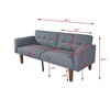 NicBex 68.11 Inch PU/Linen Sofabed,Convertible Sofa with Tufted Backrest for Living Room,Office,Apartment,Small Space - 3 of 4