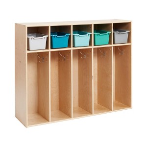 ECR4Kids Streamline 5-Section Toddler Coat Locker, Classroom Furniture - 1 of 4