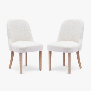 WestinTrends Mid-Century Modern Upholstered Boucle Dining Chair (Set of 2) - 1 of 4