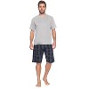 Ashford & Brooks Men's Woven Short Sleeve Jersey Top & Pajama Shorts Set - 4 of 4