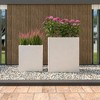 LeisureMod Thistle Fiberstone and MGO Clay Planter Set, Mid-Century Modern Rectangular Planter for Indoor and Outdoor - 2 of 4