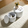 VYNXARIA White Nested Table Set - 2 Pieces MDF Coffee Tables for Living Room & Lounge - 4 of 4