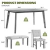 Vynxaria Rustic Farmhouse Dining Set: Rectangular Table, Upholstered Chairs & Bench, Solid Wood - 4 of 4