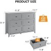 DobleePy Grey 6-Drawer Dresser for Bedroom, Modern Wood Storage Cabinet, TV Console Table for Living Room, Entryway, Hallway - 3 of 4