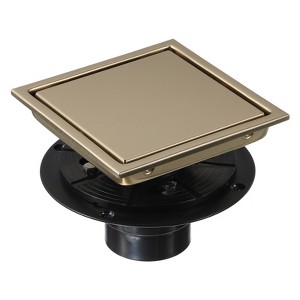Unique Bargains 304 Stainless Steel Flange Square Rapid Drainage Kitchen Shower Drain - 1 of 4