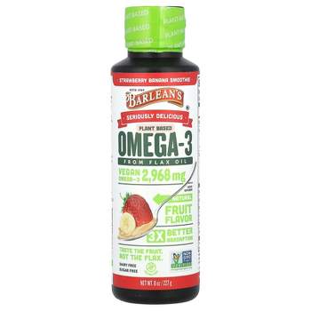Barlean's Plant Based Omega-3 from Flax Oil, Strawberry Banana Smoothie, 8 oz (227 g)