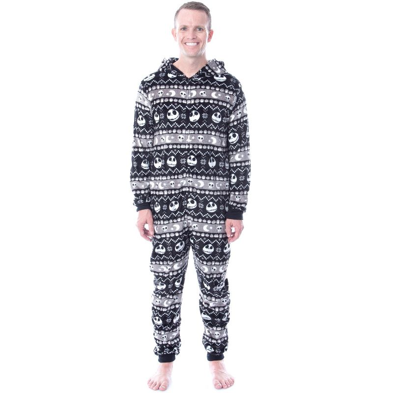 The Nightmare Before Christmas Unisex Adult Fair Isle Union Suit Pajama Unisex, 2 of 8