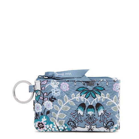 Vera Bradley Women's Cotton RFID Deluxe Zip ID Case Enchantment Blue