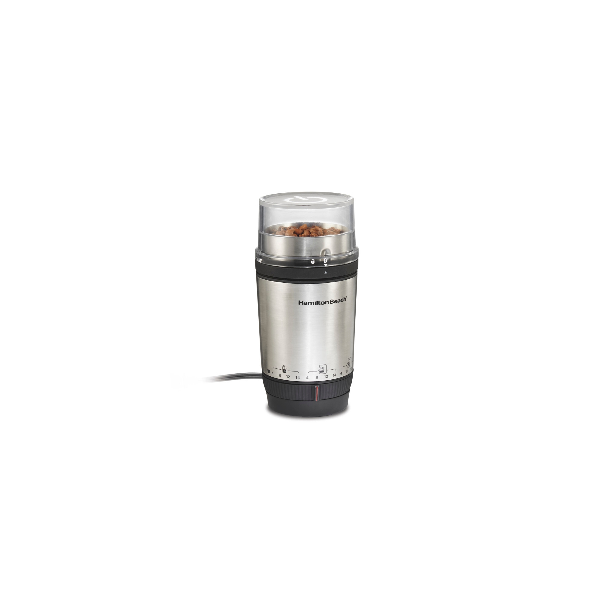 Hamilton Beach SS Custom Grind Coffee Grinder 80406: 12 Settings, Stainless Steel, 14 Cup Capacity, Electric Blade Grind