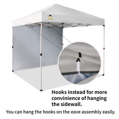 Beige 8x8 Pop Up Canopy Tent with Side Wall