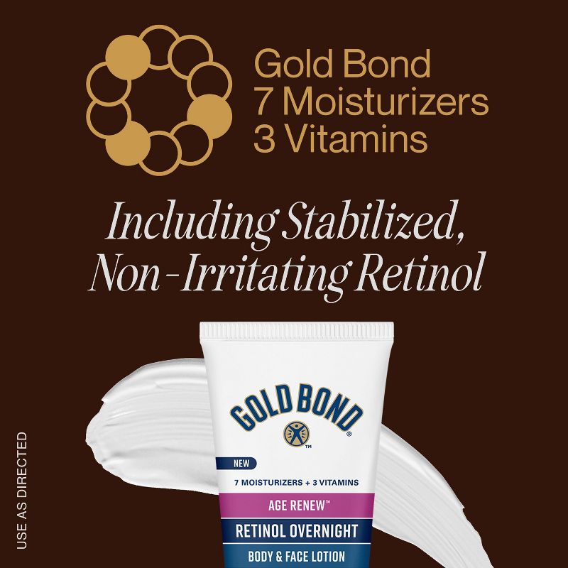 Gold Bond Retinol Overnight Body Lotion Unscented - 7oz, 4 of 11