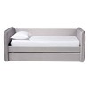 Baxton Studio Twin Size Finch Velvet Fabric Daybed with Trundle Light Gray - 4 of 4