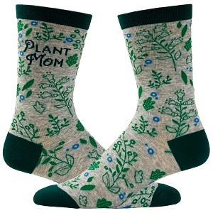Crazy Dog T-Shirts Women's Plant Mom Socks Funny Gardening Flowers Herbs Growing Novelty Graphic Footwear - 1 of 4