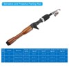 Unique Bargains Fiberglass Portable Collapsible Travel Fishing Rod Black & Wood Color 1 Pc - 2 of 3