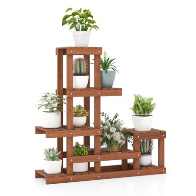 Tangkula 6 Tier Vertical Metal Corner Plant Stand Flower Pots Display Rack  Storage Shelf Decorative Planter For Garden : Target