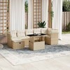 vidaXL 8 Piece Patio Sofa Set with Cushions - Beige and Cream Without Storage - 2 of 4