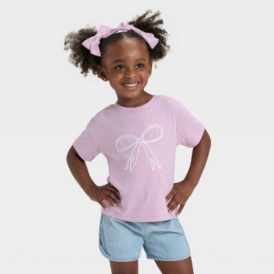 Toddler Girls' Bow Boxy T-Shirt - Cat & Jack™ Lavender