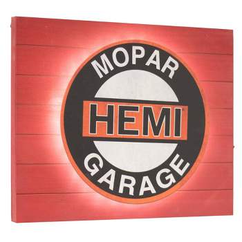 Vintage Mopar Hemi Metal Backlit LED Wall Sign - American Art Decor