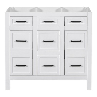Dexmalle 36" White Bathroom Vanity,Sink not included