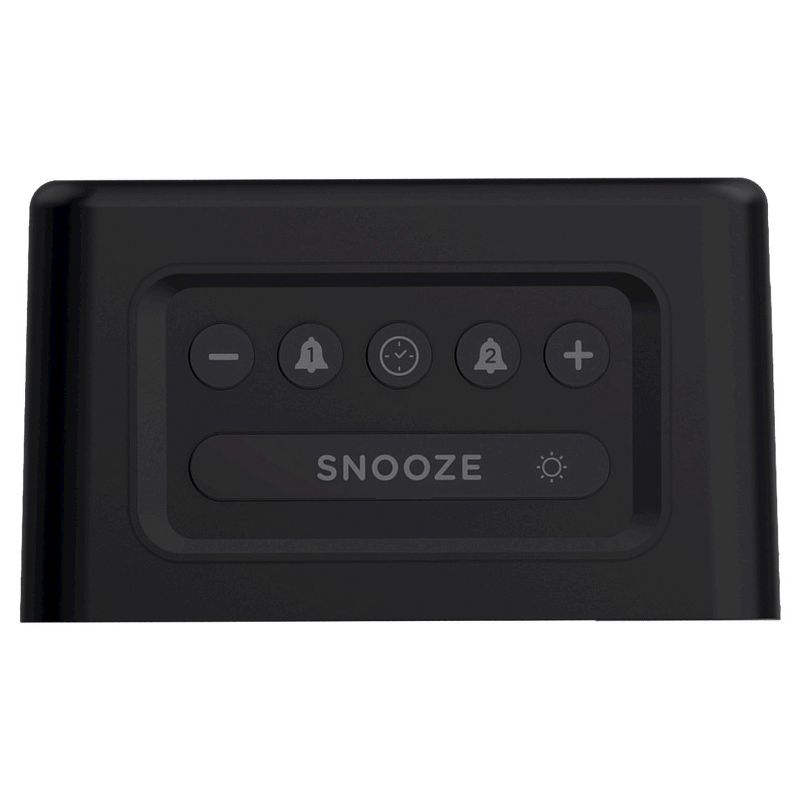 Compact Digital Alarm Clock with USB Charger Black - Capello, 3 of 4