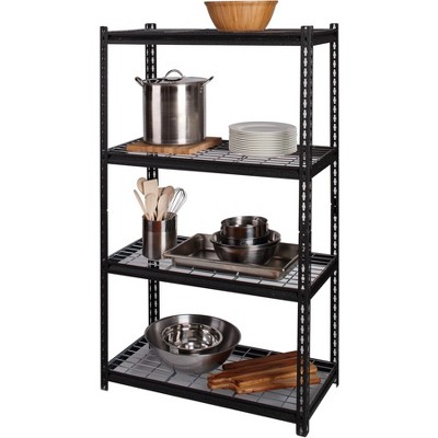 Versatile 36'' Black Steel Boltless Shelving Unit with Adjustable Height
