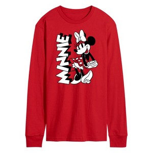 Men's - Disney - Minnie Black and White Long Sleeve Graphic T-Shirt - 1 of 3