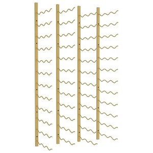 vidaXL Wall Mounted Spray-Coated Iron Wine Rack with Storage for 36 Bottles in Gold Color - 1 of 4