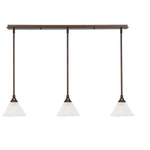 Toltec Lighting Any 3 - Light Chandelier in  Bronze with 7" Gold Ice Shade - 1 of 1
