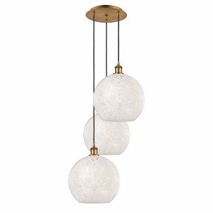 White Mouchette - 3 Light Cord Hung Multi Pendant In Modern Style-13.5 Inches Tall and 18.5 Inches Wide - 1 of 1
