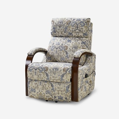 Recliner chair with wooden arms sale