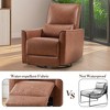 Swivel Rocking Recliner Chair, Manual Recliner Glider with Lumbar Support & Faux Leather Upholstery, Comfortable Rocker Recliner - 3 of 4