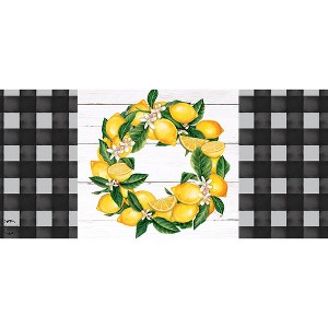 Briarwood Lane Everyday Lemon Wreath Mini Mat 22x10 Indoor Outdoor Doormat - 1 of 3